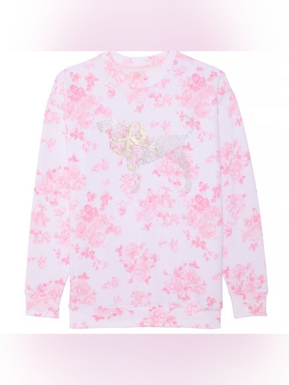 Pink × Love Shack Fancy Crew Sweatshirt Medium Size New With Tags Limited Editio